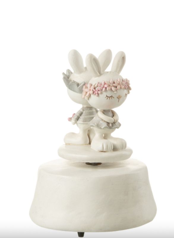 Muziekdoos Konijnen Bloemen Kroon