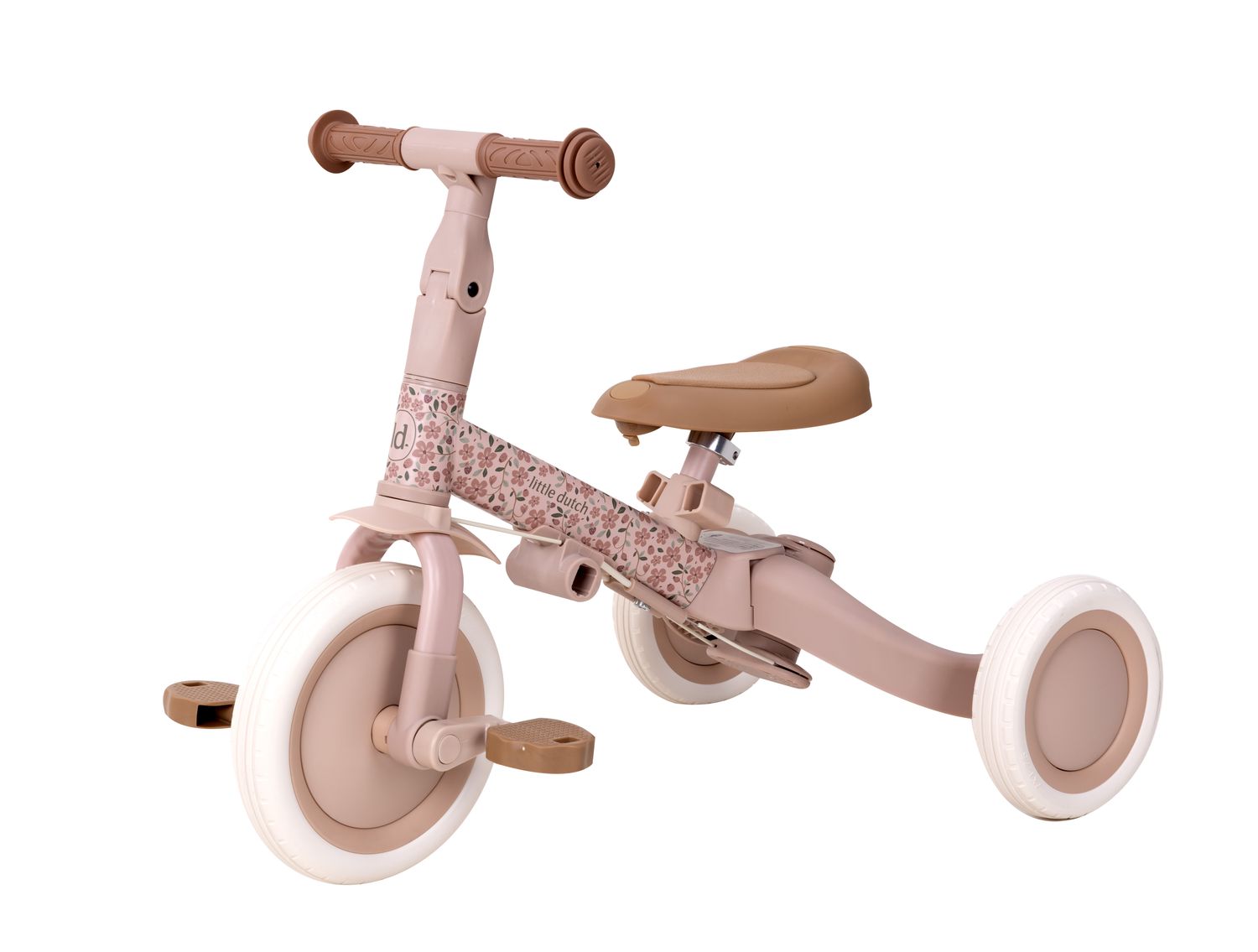 4 in 1 Driewieler Met Duwstang - Fairy Floral
