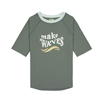 Zwemshirt met Korte Mouwen Make Waves Deep Olive – SPF 50+