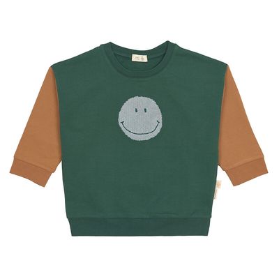 Kids Sweater GOTS Smile dark green