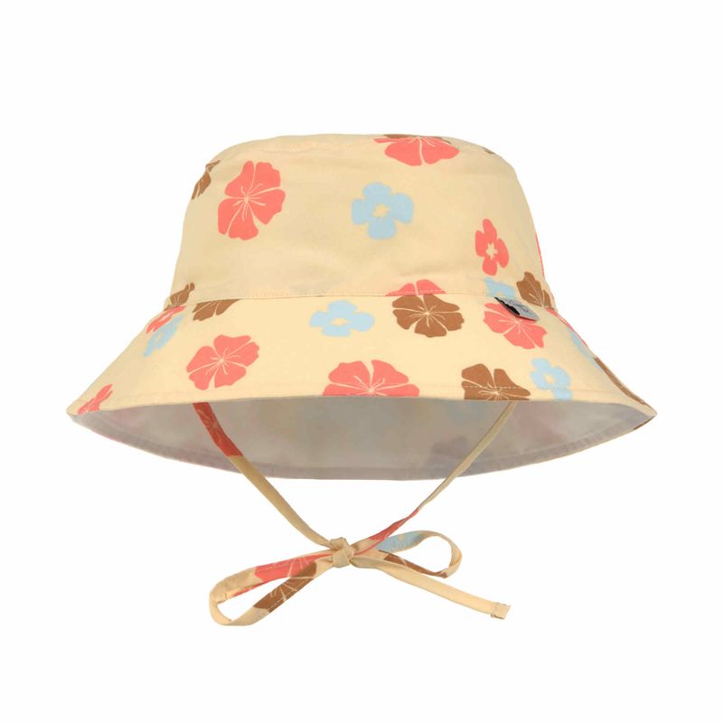 Kinderzonnehoed (UV-bescherming) - bloemen, geel