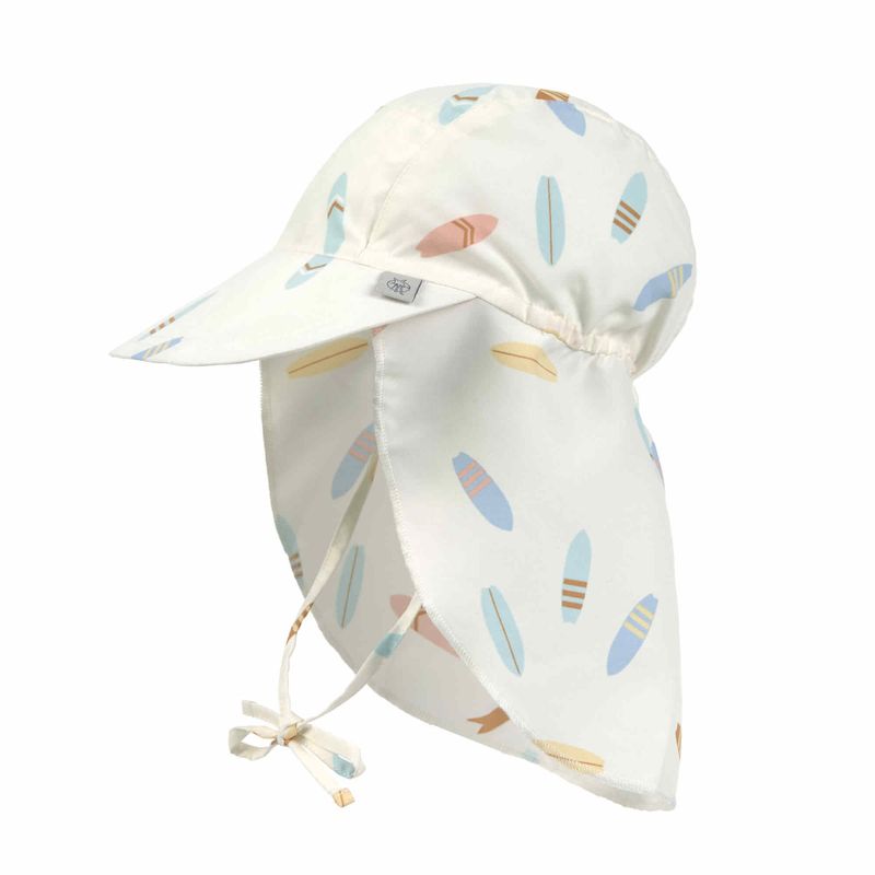Baby zonnehoed (UV-bescherming en nekbescherming) - Surfplank, wit