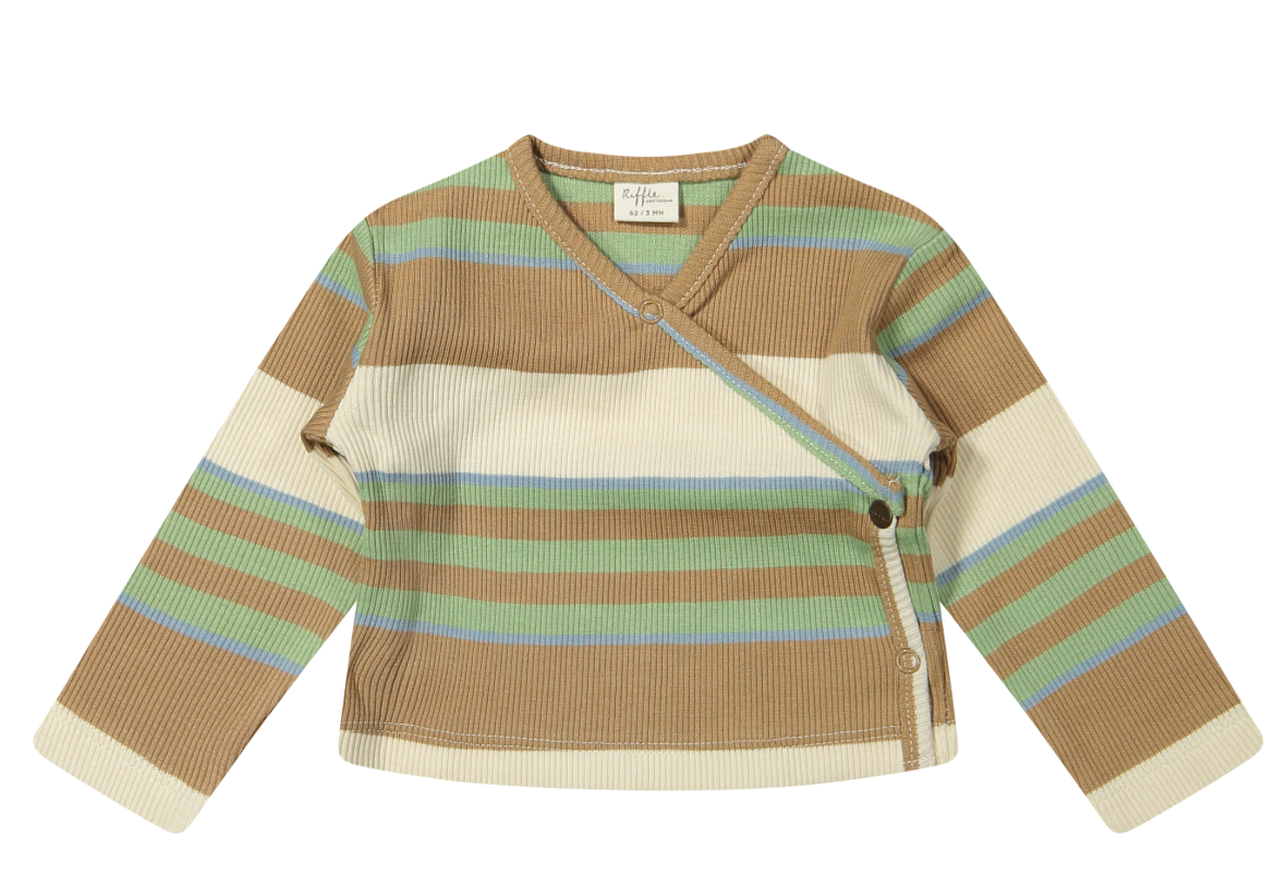 Turn over top"derby rib stripe green"