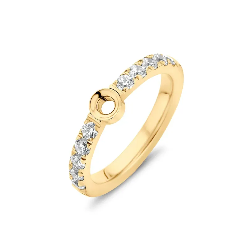 Twisted Crystal Ring - Goudkleurig