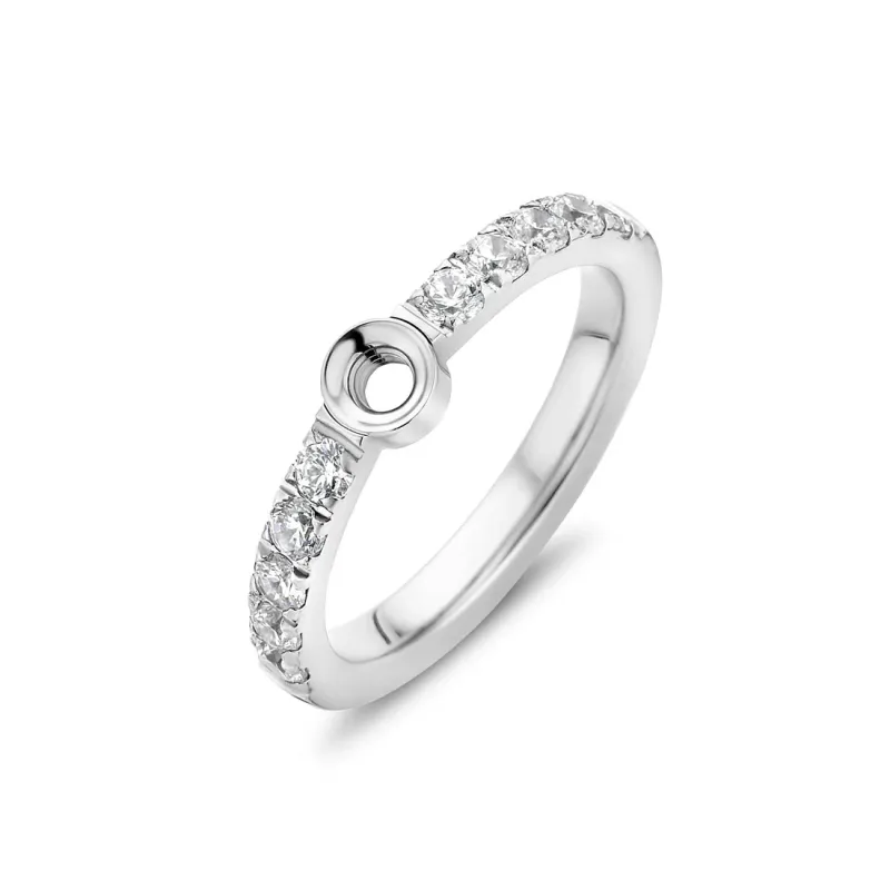 Twisted Crystal Ring - Zilverkleurig