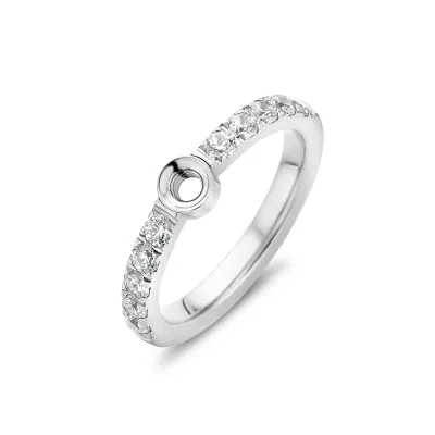 Twisted Crystal Ring - Zilverkleurig