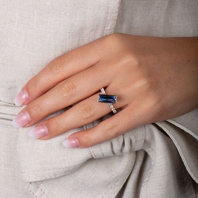 Twisted Crystal Ring - Zilverkleurig