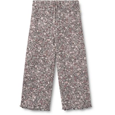 Kinderbroek met wijde pijpen, verstelbare elastiek in de taille, biologisch katoen, Wheat print