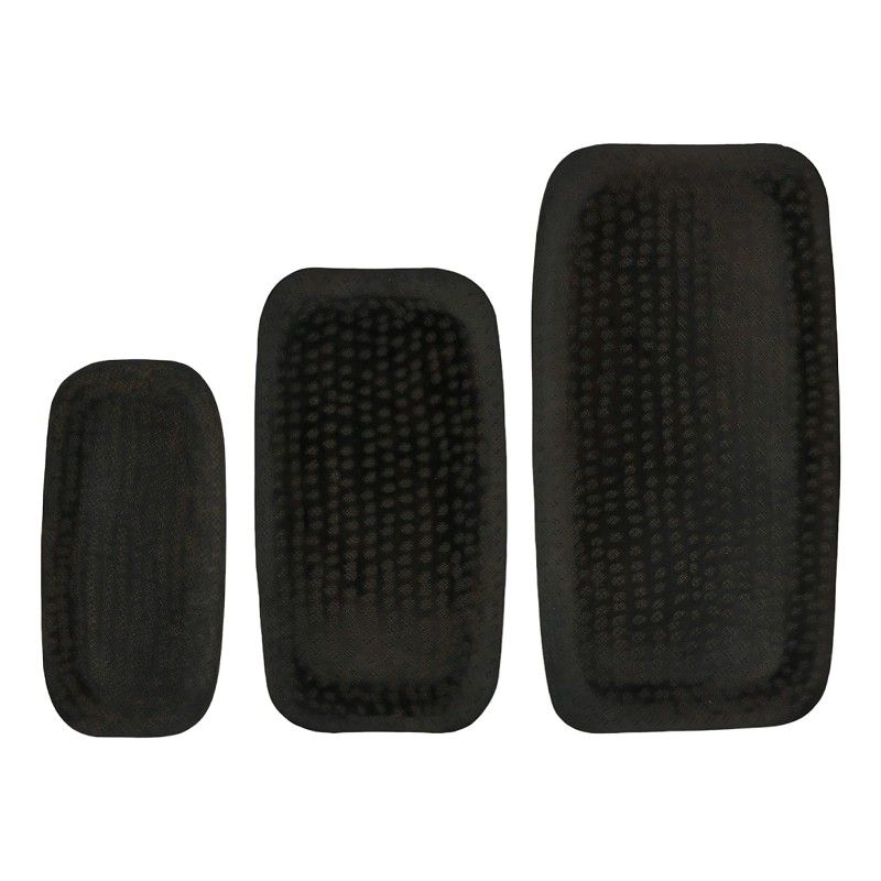 Set van drie rechthoekige zwarte onderborden Window van Home Society, ideaal voor serveren of decoratie.