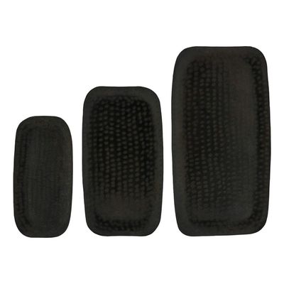 Set van drie rechthoekige zwarte onderborden Window van Home Society, ideaal voor serveren of decoratie.