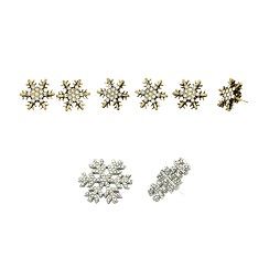 Zilverkleurige sneeuwvlok-candlepin voor decoratie van kaarsen, geeft een feestelijke winterse uitstraling.