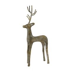 Decoratief rendierbeeld Deco Deer Hana L in antieklook, sfeervolle kerstdecoratie voor woonkamer of tafel.