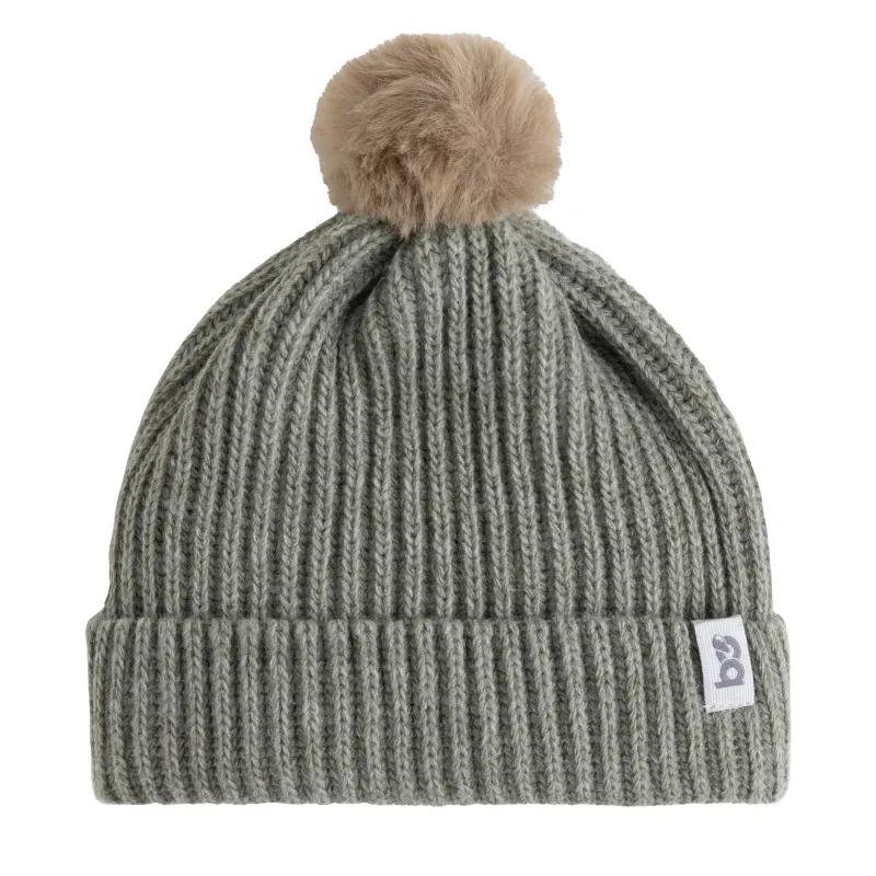 Mutsje met pompon Cool urban green