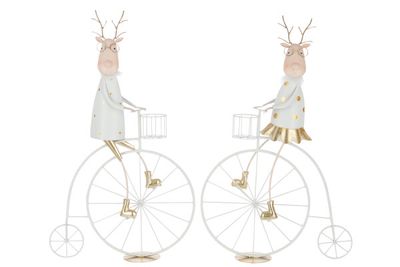 Rendier Bike ijzer Goudkleurig/Wit