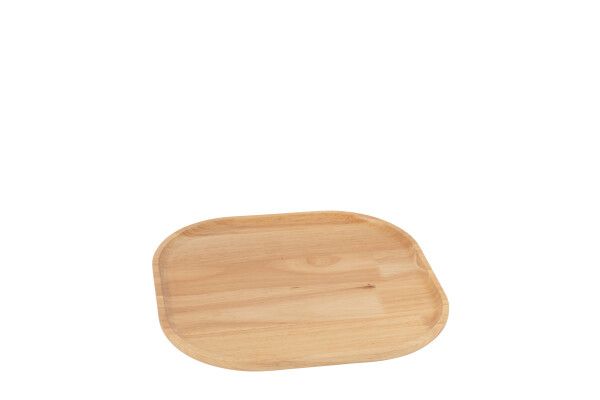 Decoratief plateau van naturel rubberhout, 29 × 30 cm. Stijlvol en veelzijdig voor het presenteren van decoraties.