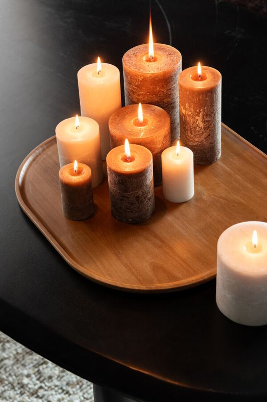 Decoratief Plateau Rubberhout Donkerbruin