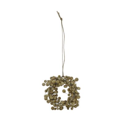 Krans Bodhi - groen, rood, naturel Houten kerstkrans Bodhi met kralen, verkrijgbaar in groen, rood en naturel.