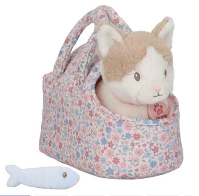 Knuffelkat Marley in tas