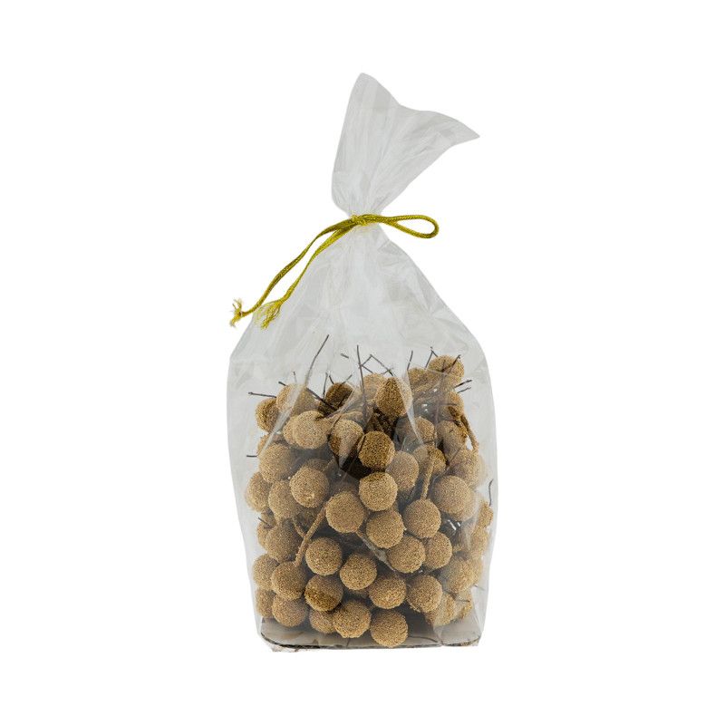Zakje gouden Deco Berries voor decoratie