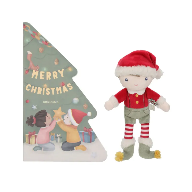 Cadeauset met kerstknuffel Jim en mini-boek Bijna Kerst.