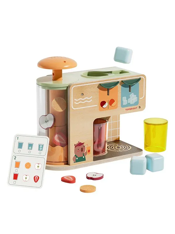Houten juice boutique van Topbright met fruit en juicer. Realistisch rollenspel voor kinderen vanaf 3 jaar.