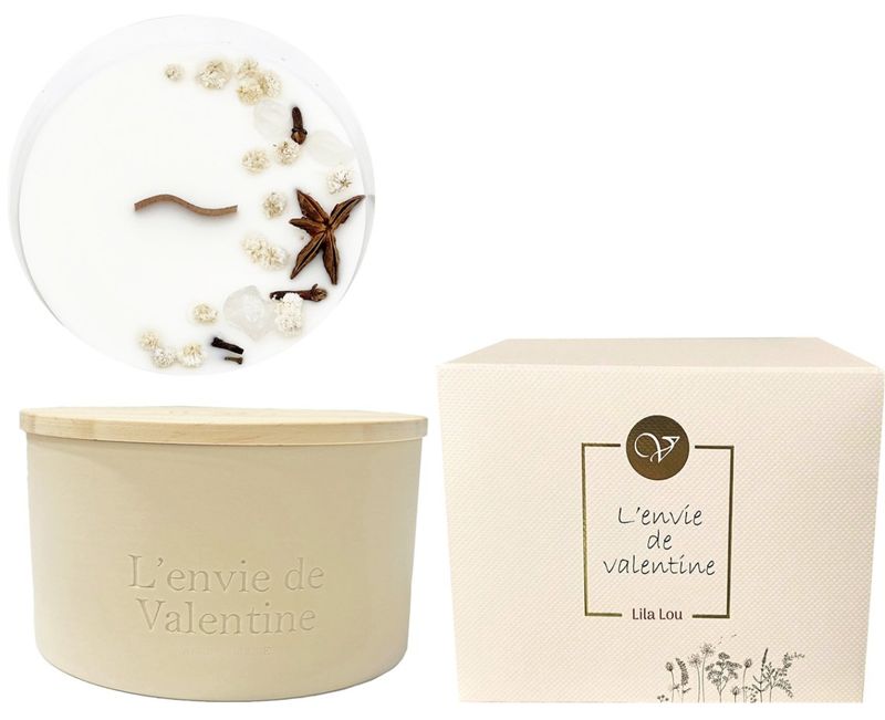 Lila Lou-375g Geurkaars in keramiek