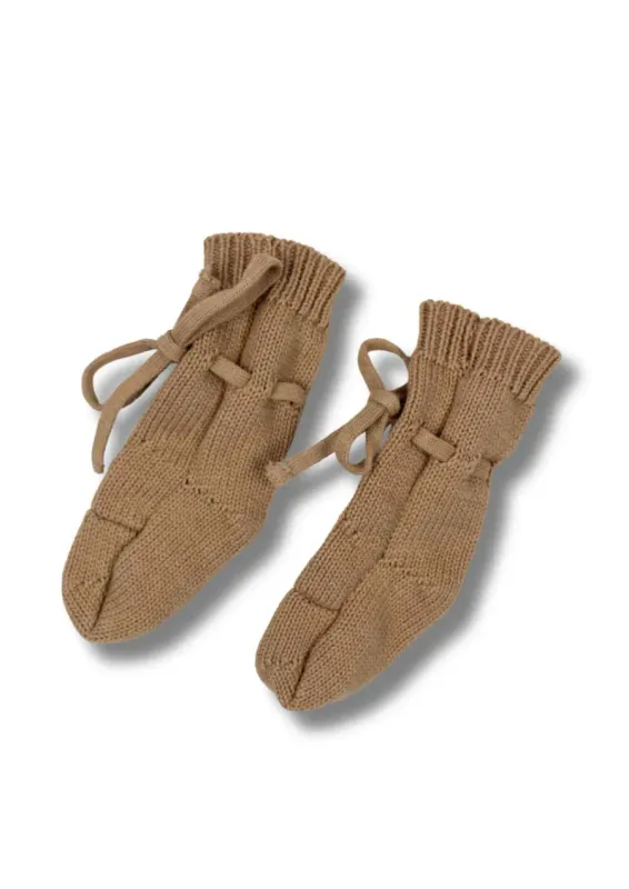 Beau Knitted Booties | Honey