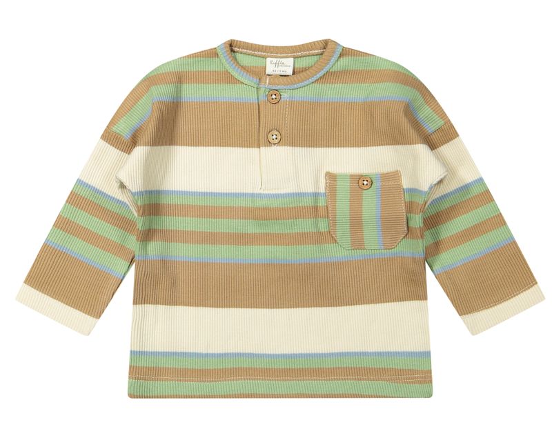t-shirt Moon lsl"derby rib stripe green"