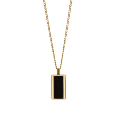 Hatton Verstelbare Halsketting Met Edelsteen Zwarte Onyx/18K Goud 60-70cm/24-28'