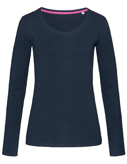 T’shirt lange mouwen dames-Navy