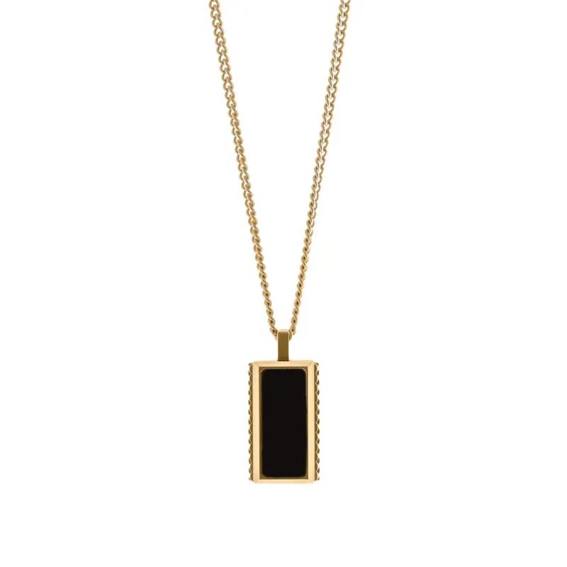 Hatton Verstelbare Halsketting Met Edelsteen Zwarte Onyx/18K Goud 60-70cm/24-28'