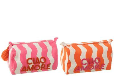 Toilettas Ciao Amore Katoen Roze/Oranje