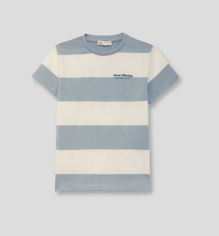 Jongens t'Shirt - Ecru-medium blauw