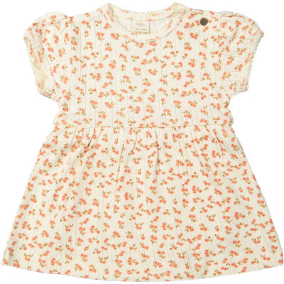 Abigail jurk – bloesem Abigail bodyjurk met bloesemprint in pointelle katoen, zachte en comfortabele baby bodyjurk.