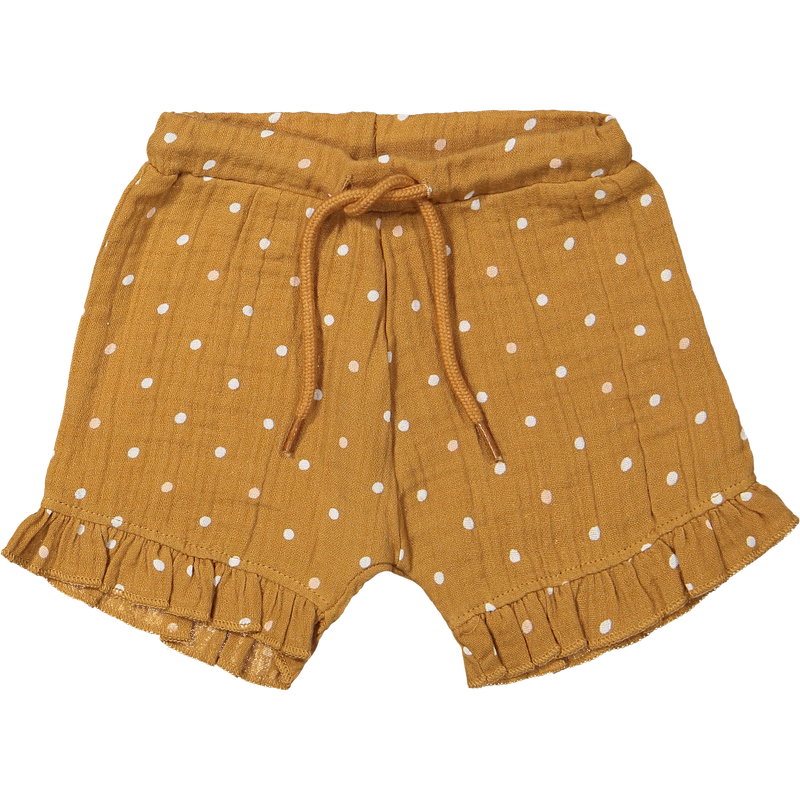 Zomershort van mousseline katoen met fijne stipjes en elastische taille