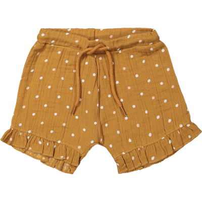 Zomershort van mousseline katoen met fijne stipjes en elastische taille
