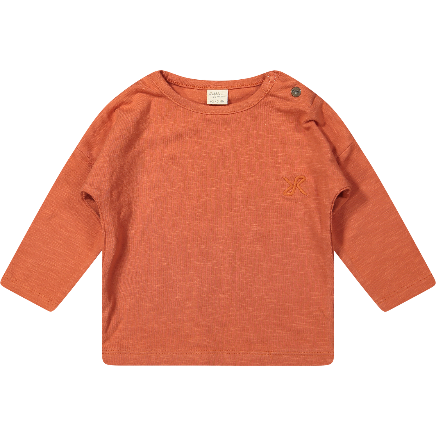 T-shirt Moon – lange mouwen – slub jersey coral