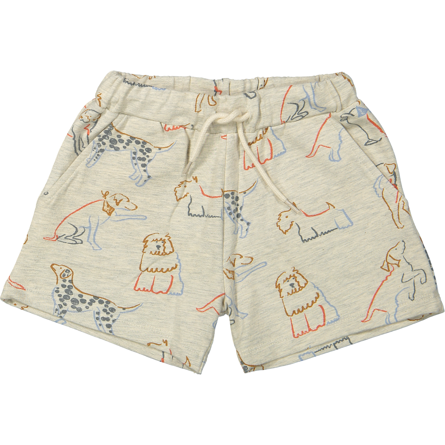 Short Zuri – melange off white met hondenprint Short Zuri – melange off white met hondenprint