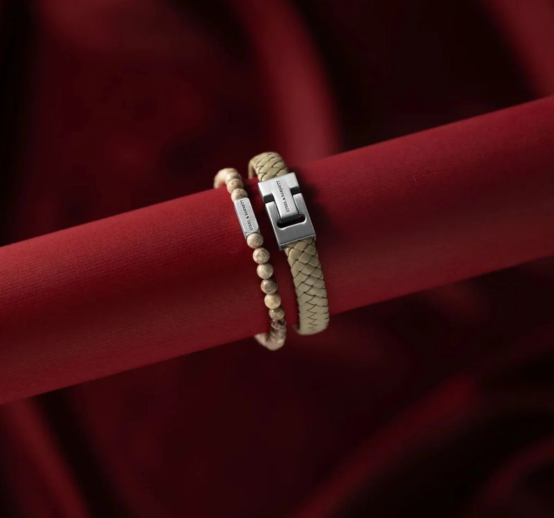 Leather Bracelet Harrison-Ecru