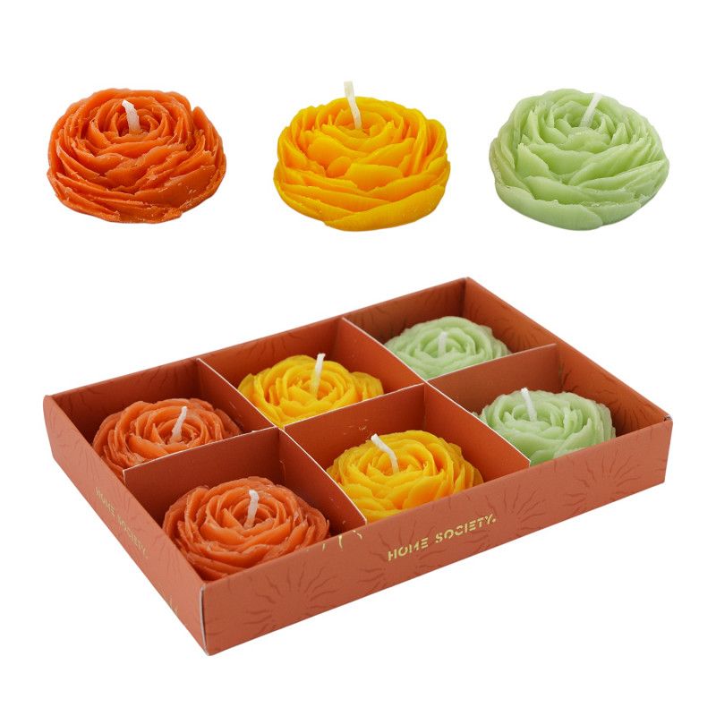 Deco Kaars Roses Mix Set 6