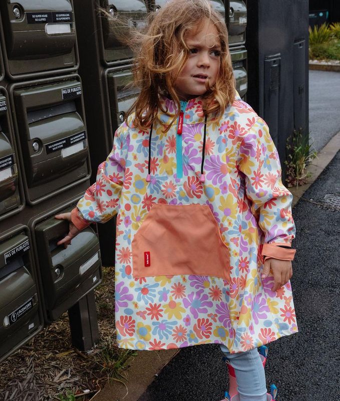 Retro Flowers Regenponcho
