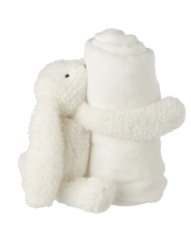 Konijn + Deken Polyester Wit/Beige