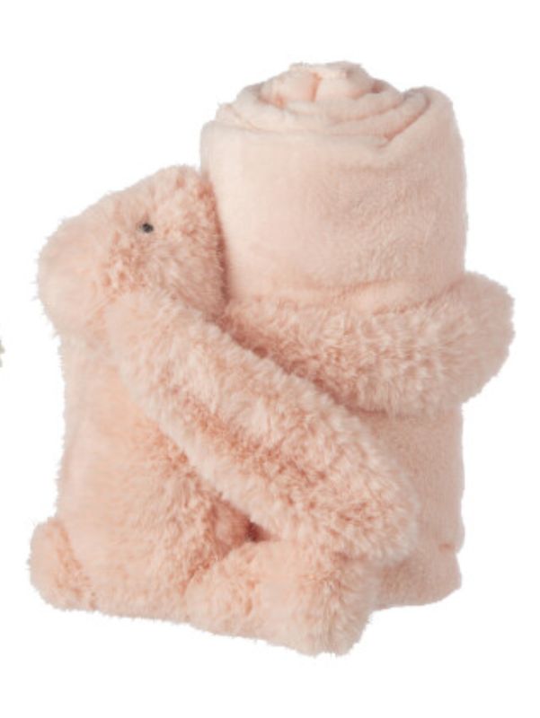 Konijn + Deken Polyester Roze/Geel