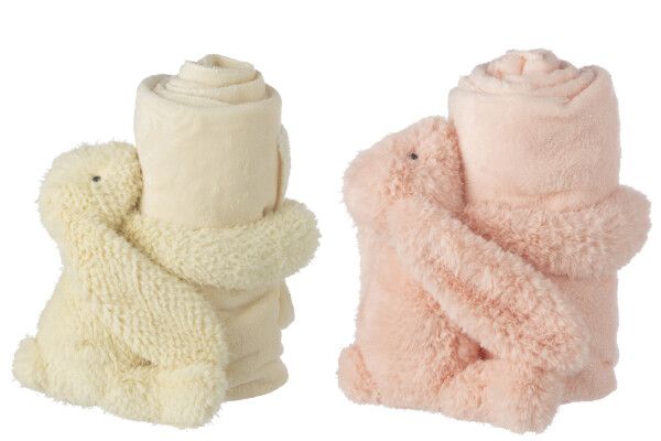 Konijn + Deken Polyester Roze/Geel