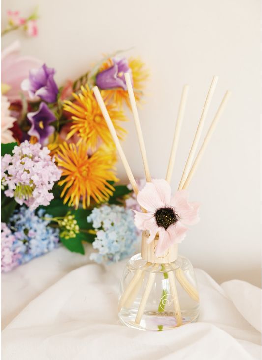 Cadeaubox (150ml geurstokjes met zijden bloem &250g geurkaar)Coco Cilou