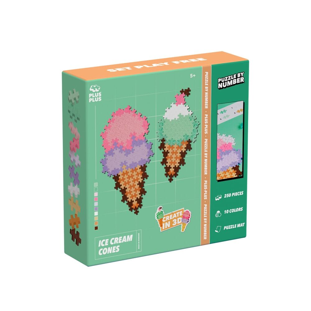 Plus-Plus Puzzle By Number Ice Cream Cones 250 Pcs