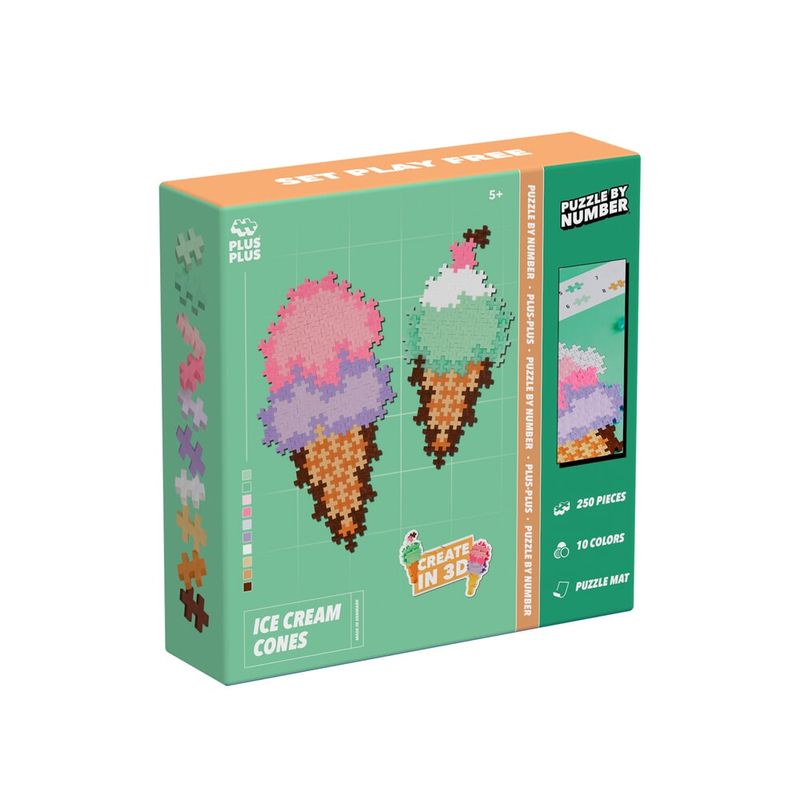 Plus-Plus Puzzle By Number Ice Cream Cones 250 Pcs Plus-Plus Puzzle By Number Ice Cream Cones 250 Pcs