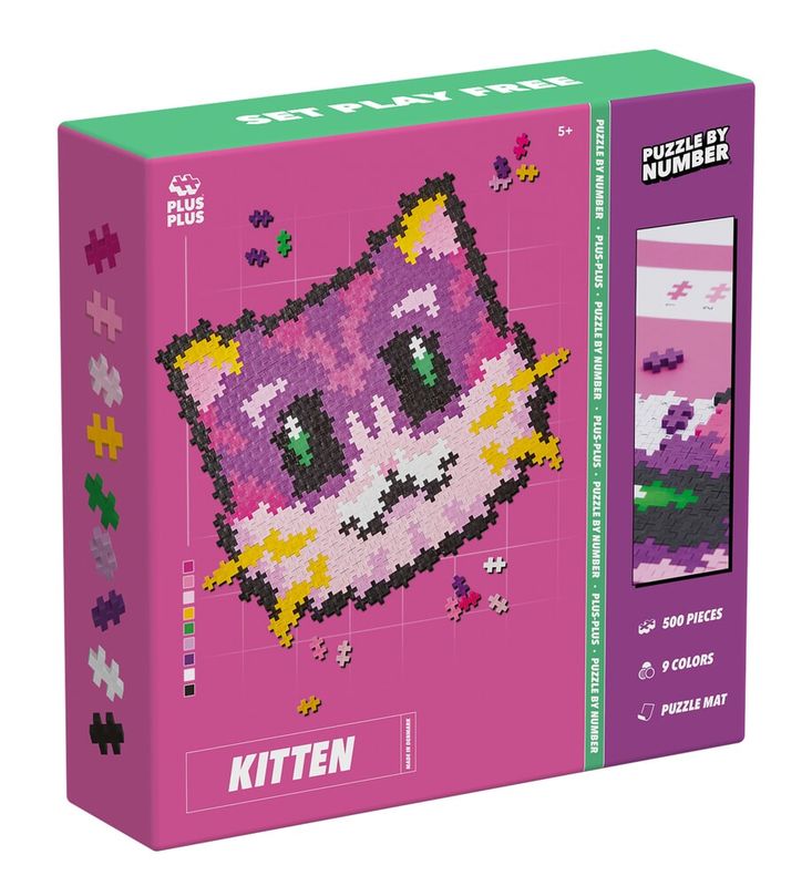 Plus-Plus-Puzzle by Number Kat 500 Pcs Plus-Plus-Puzzle by Number Kat 500 Pcs