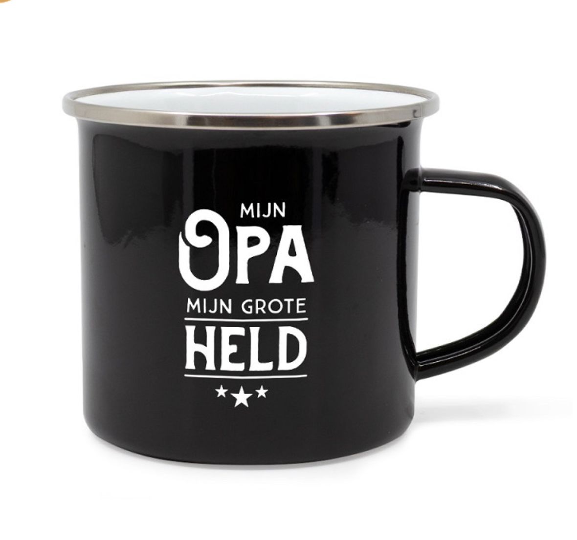 Emaille mok - Opa mijn grote held