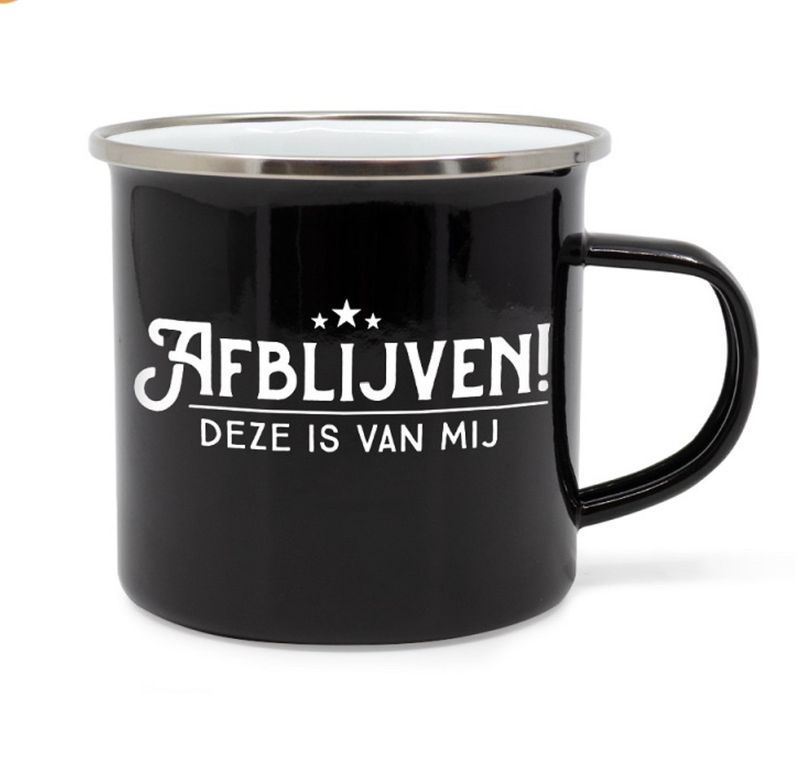 Emaille mok - Afblijven